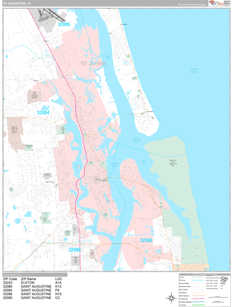 St. Augustine Wall Map